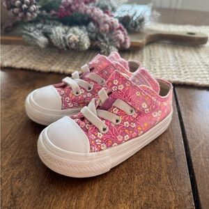 Converse Pink Floral Kids Sneakers